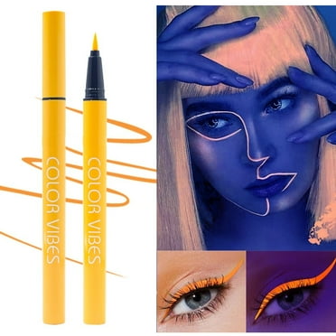 Colored Eyeliner Awwp Discount Frenzy Glow Eyeliner Colorful Eyeliner Pen Makeup Face Paint Rainbow Graphic Eyeliner Glow in the Dark for Helloween Costume Holiday Birthday Masquerades 0.5Ml， Gold