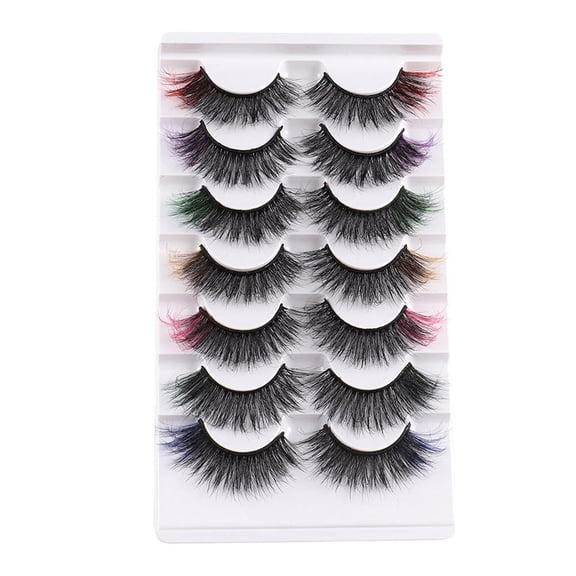Colored False Eyelashes Vibrant Lightweight Soft Fluffy Lashes Easy to Apply Dramatic Eye Enlarging for Party Halloween Stage Makeup