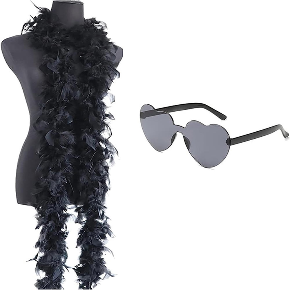 Colored Feather Boas for Party Bulk Heart Shaped Sunglasses Trendy