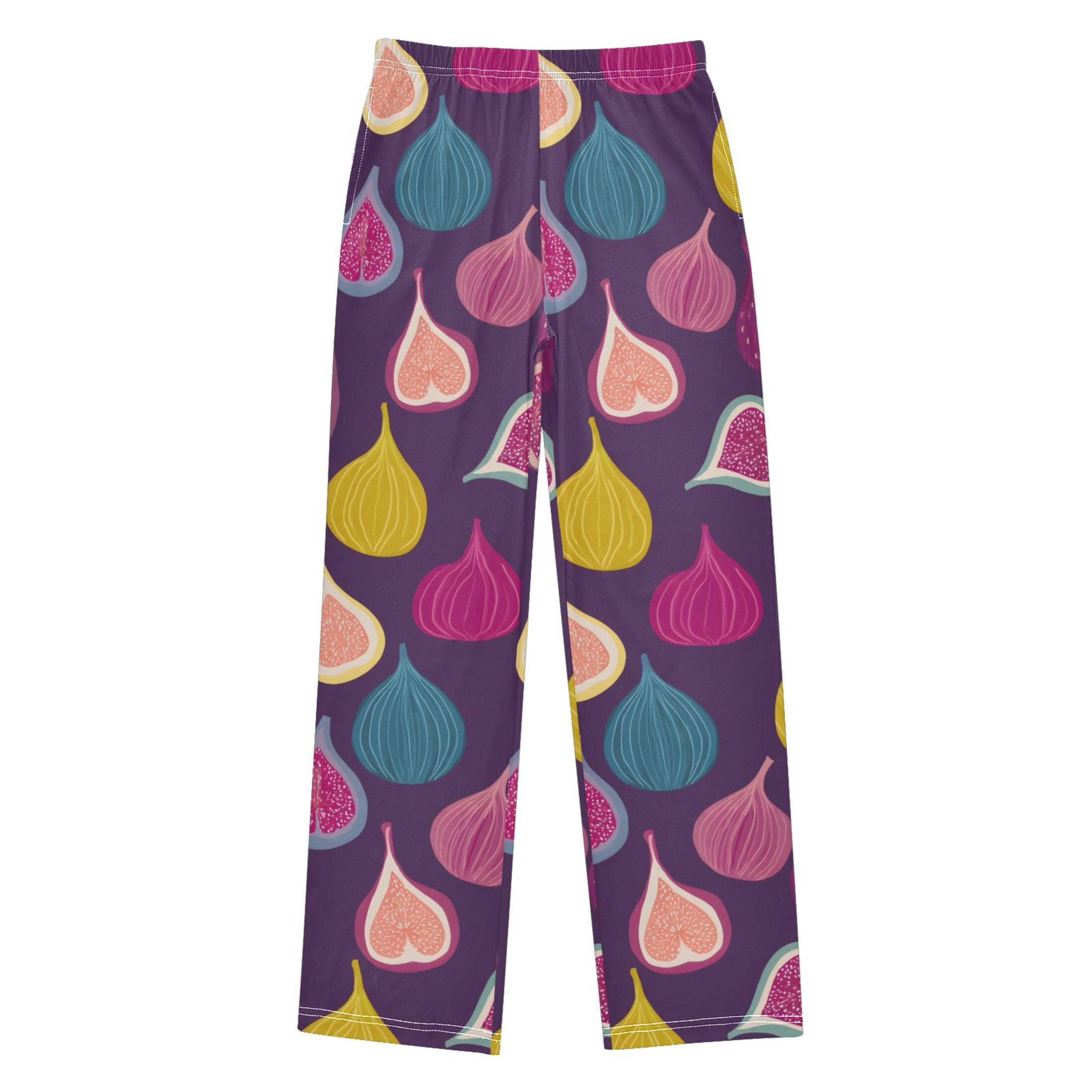 Colored Fig Pattern Pajama Pants Soft Lightweight Lounge Pants Bottoms ...