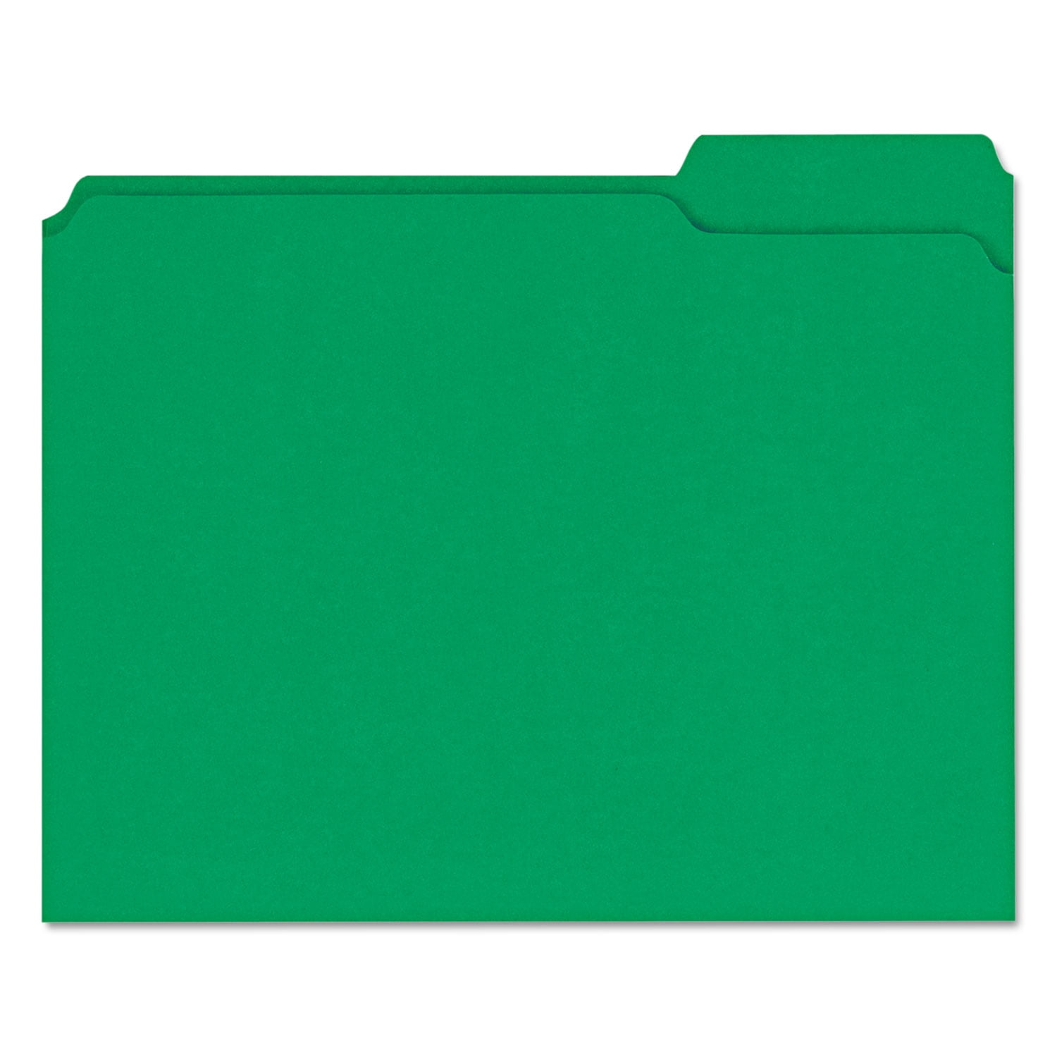 Colored File Folders, 1/3 Cut Assorted, Two-Ply Top Tab, Letter, Green, 100/Box -UNV16162