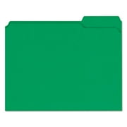 Colored File Folders, 1/3 Cut Assorted, Two-Ply Top Tab, Letter, Green, 100/Box -UNV16162