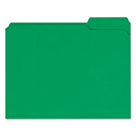 Colored File Folders, 1/3 Cut Assorted, Two-Ply Top Tab, Letter, Green, 100/Box -UNV16162