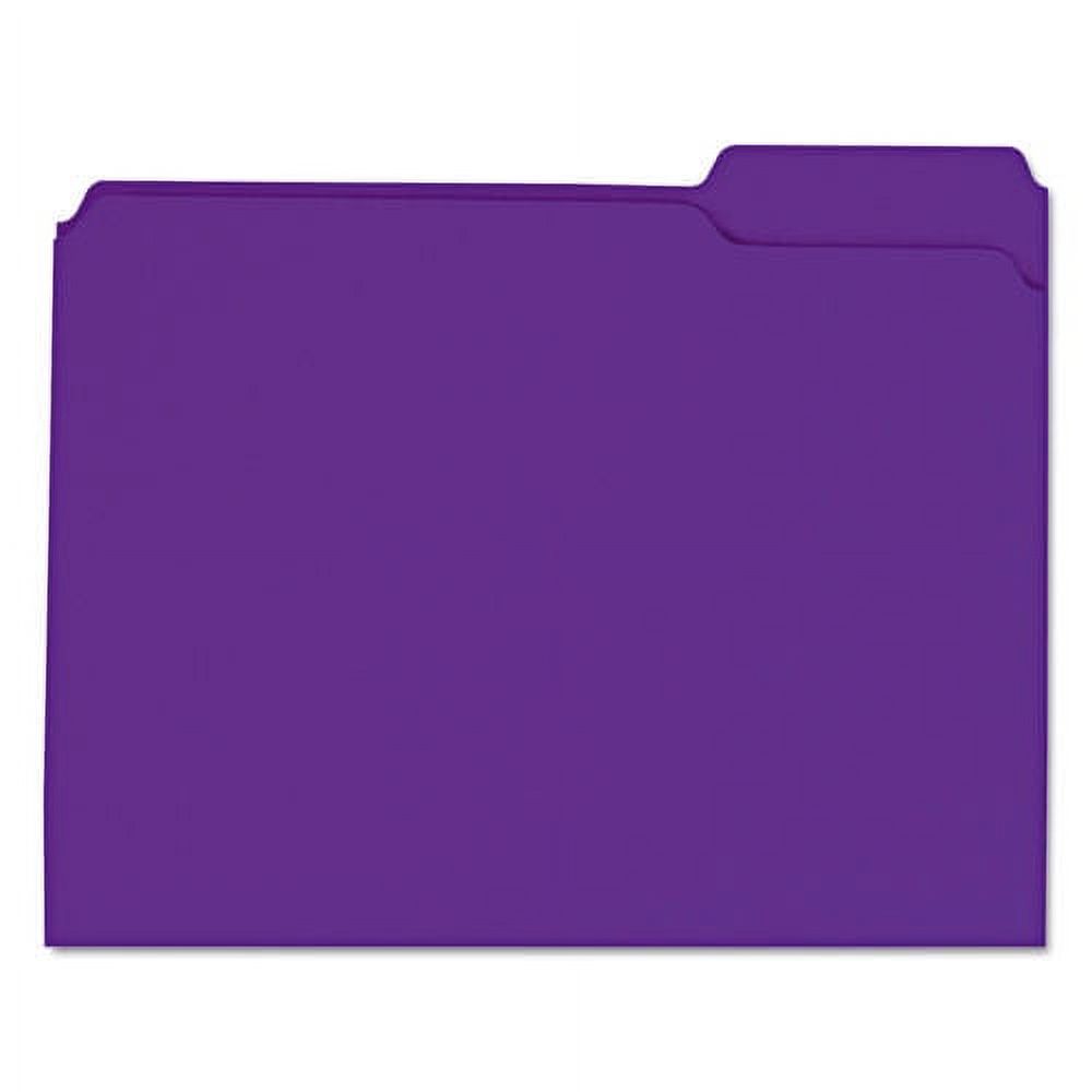 Colored File Folders, 1/3 Cut Assorted, TwoPly Top Tab, Letter, Violet