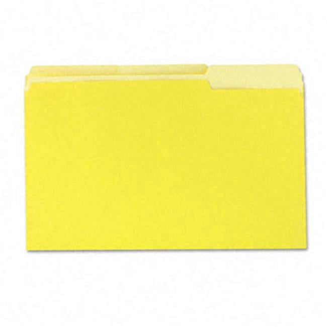 Colored File Folders- 1/3 Cut- One-Ply Top Tab- Legal- Yellow/Lt Yellow ...