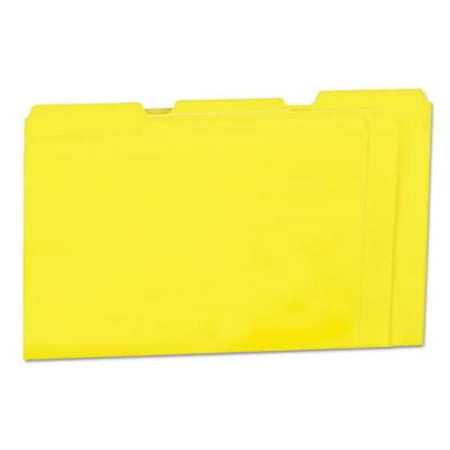 Colored File Folders, .33 Cut One-Ply Top Tab, Letter, Yellow, 100-Box