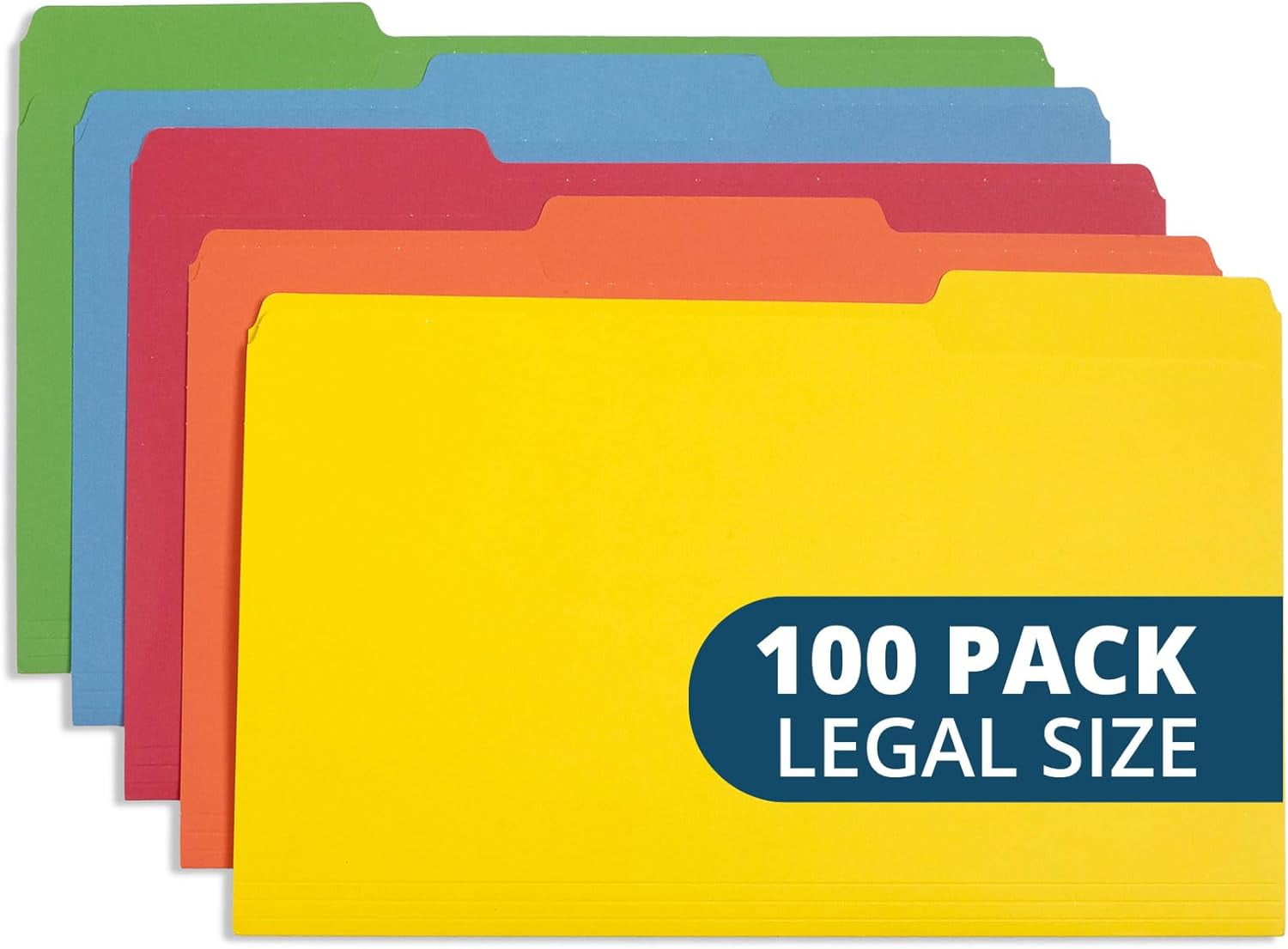 Colored File Folders Legal Size, 1/3 Cut Tab, Great for Organizing and ...