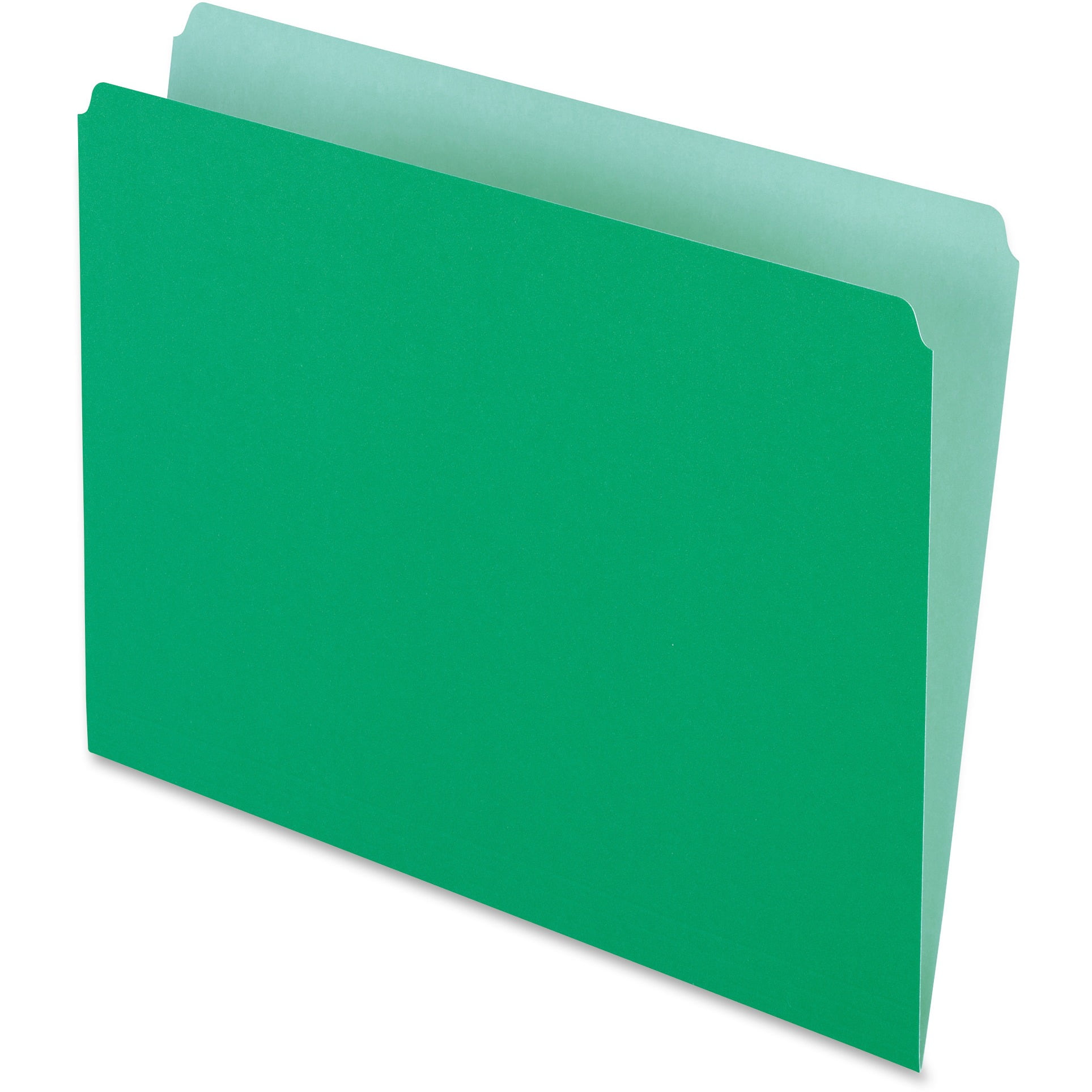 Colored File Folders, Straight Tabs, Letter Size, Green/Light Green, 100/Box