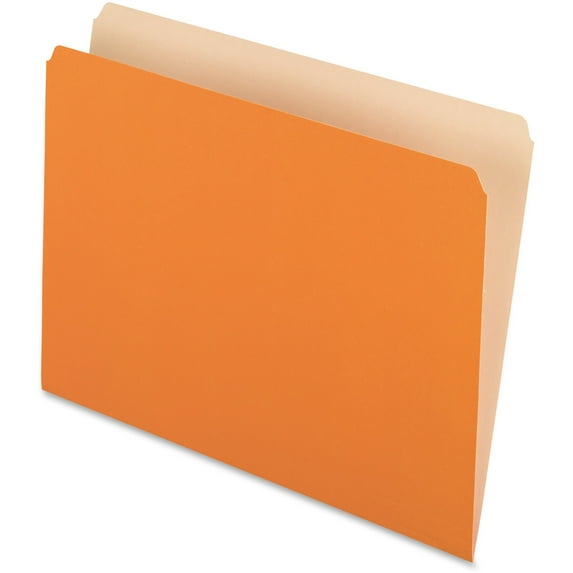 "Colored File Folders, Straight Tab, Letter Size, Orange/light Orange, 100/box | Bundle of 5 Boxes"