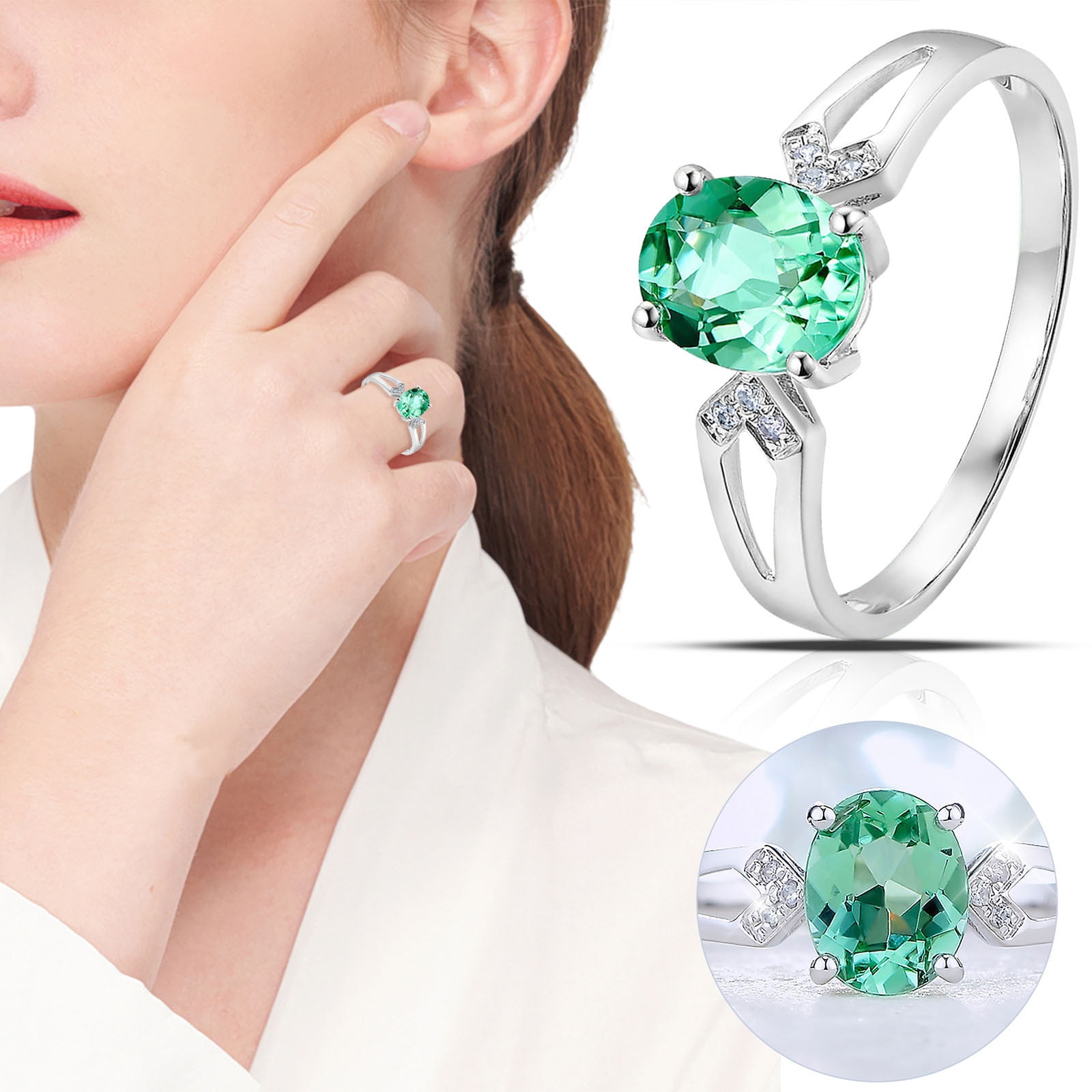 Colored Flower anillos Adjustable Ring with Opening Engagement Round Cut Zircons Women Wedding Rings Jewelry Rings for Woman rings for women non tarnish
