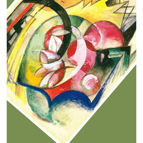 Colored Flowers-Marc - CANVAS OR FINE PRINT WALL ART