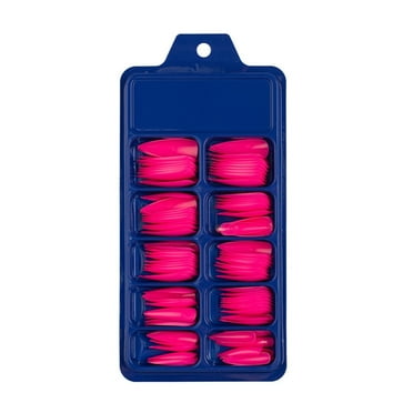 Colored Full Cover Stiletto Press-On Nails | Long Pointed False Nails, Artificial Fingernails for Women,Salon-Quality Manicure Extensions, Easy-to-Apply Full Cover Nails,Durable(Hot Pink)