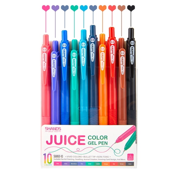 Colored Gel Pens,Journal Pens 0.5 mm Colorful Ink Pens,Fine Point Fast Dry 10 Assorted Colors,Smooth Writing for Journaling and Note Taking,Retractable,Roller Ball Point