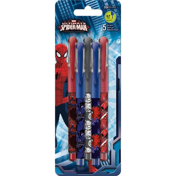 Colored Gel Pens - Marvel - Spider-Man - 5pk New Toys Gifts iw1751