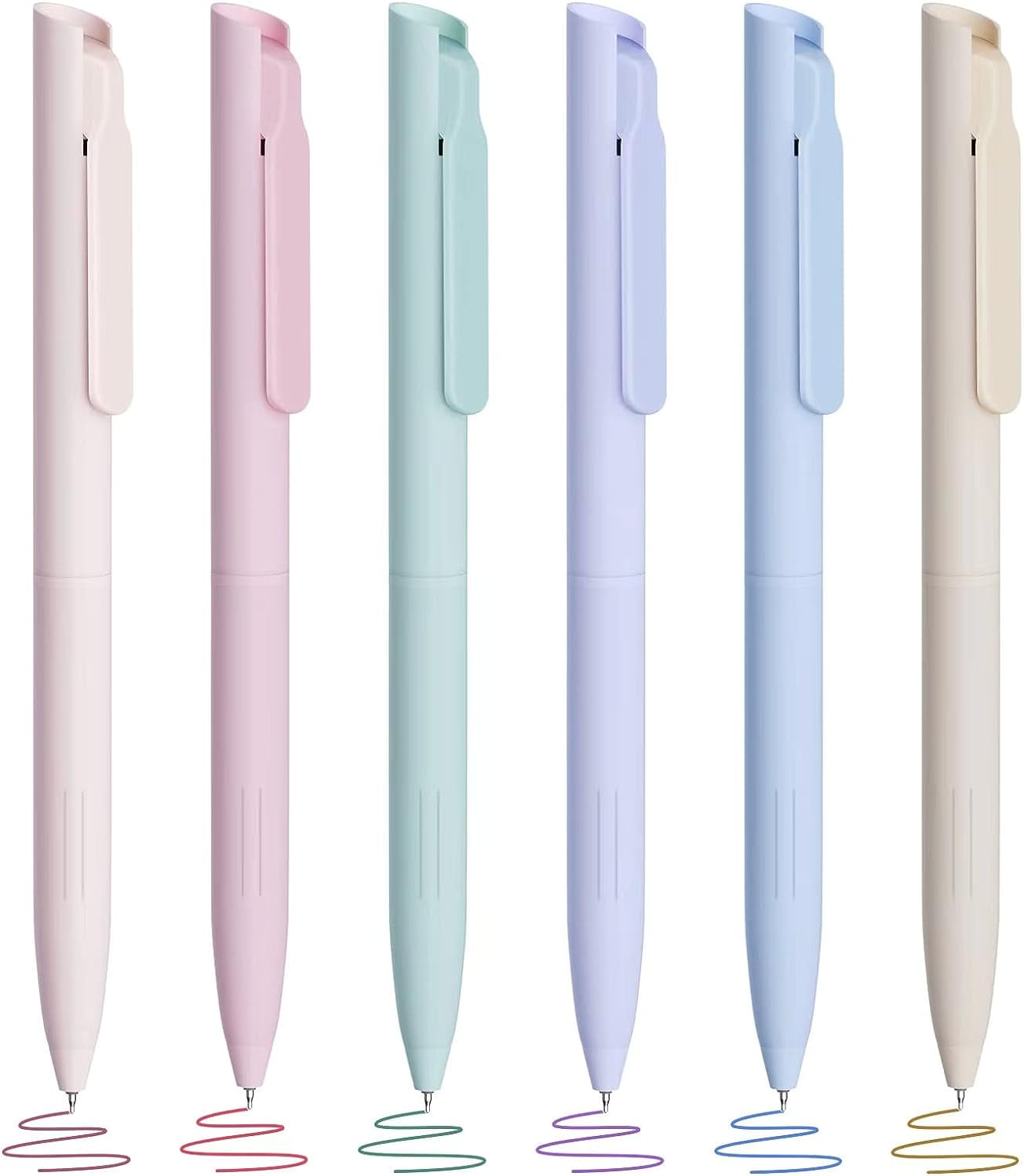 Colored Gel Pens for Note Taking, 6PCS Pastel Gel Pens Colored Ink