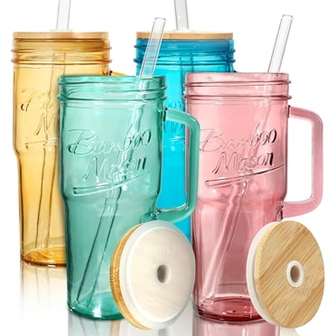 Sip In Style: 8-Pack Mason Jar Drinking Glasses With Handles & Lids – Perfect For Cocktails, Iced Coffee, Or Everyday Use