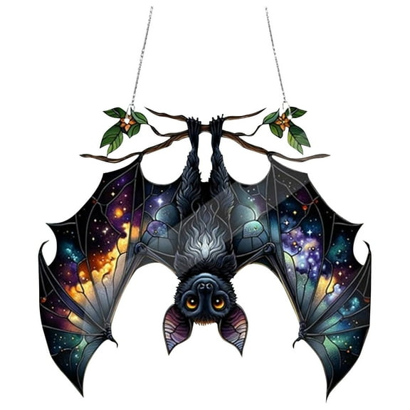 Colored Glass Light Catcher Window Hanging Acrylic Wall Art Sun Catcher Decorative Garden Ornament Rainbow Prism Reflective Hanging Decor for Home Indoor Outdoor