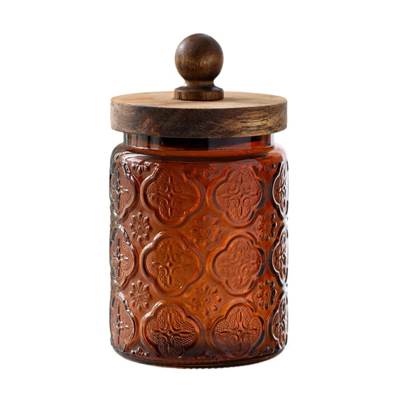 Colored Glass Storage Jar, 23.6 Oz Food Canister, Borosilicate Kitchen Container with Lid for Snacks and Tea, Decorative Airtight Glass Jar for Home Pantry