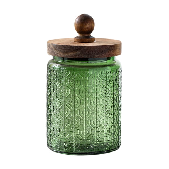 Colored Glass Storage Jar with Sealed Lid, Decorative Kitchen Container for Tea, Snacks, Candy and Dry Food, Borosilicate Glass Storage Canister for Countertop Pantry Organization