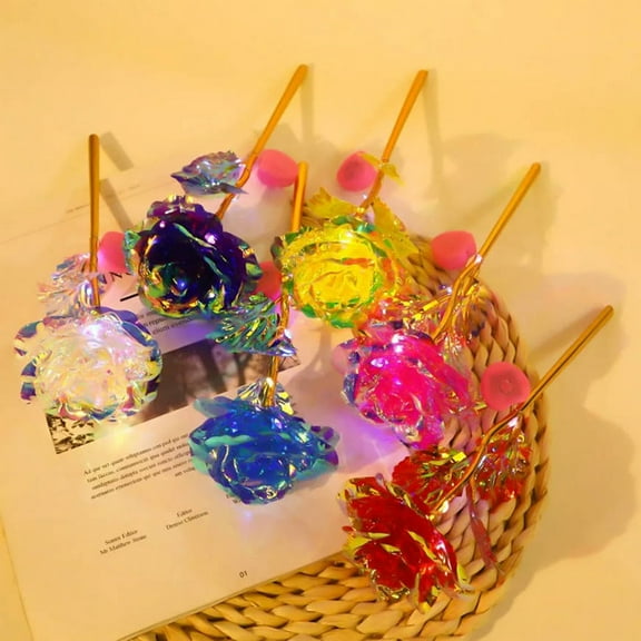 Colored Gold Foil Rose Simulation Flower - Long-Lasting, Not Easy to Wear or Fade - for Valentine's Day, Anniversary, Home Decor, Gift Giving