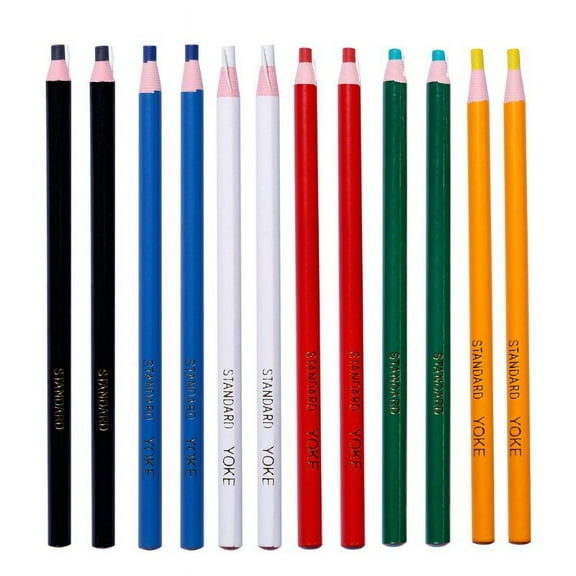 Colored Grease Pencils - 12 Pack Graphite Markers for Multiple Surfaces