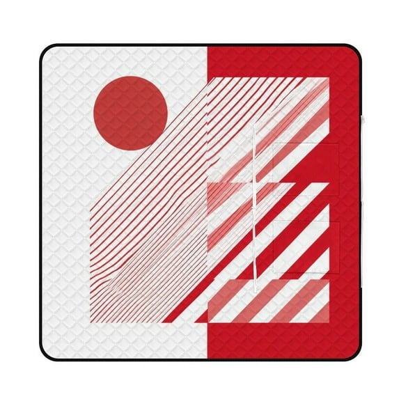 Colored Grid Geometry Outdoor Picnic Blanket, Foldable Waterproof Beach Mat, Portable Beach Blanket for Beach Camping, Hiking, Family Concerts