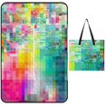 thumbnail image 1 of Colored Grid Geometry Outdoor Picnic Blanket, Foldable Waterproof Beach Mat, Portable Beach Blanket for Beach Camping, Hiking, Family Concerts, 1 of 8