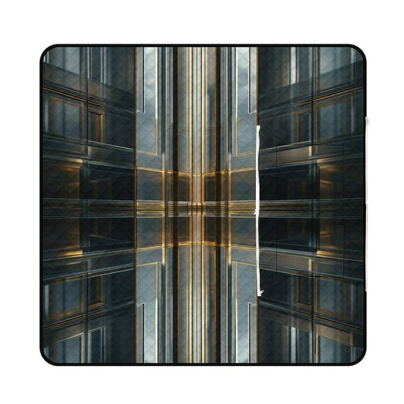 Colored Grid Geometry Outdoor Picnic Blanket, Foldable Waterproof Beach Mat, Portable Beach Blanket for Beach Camping, Hiking, Family Concerts