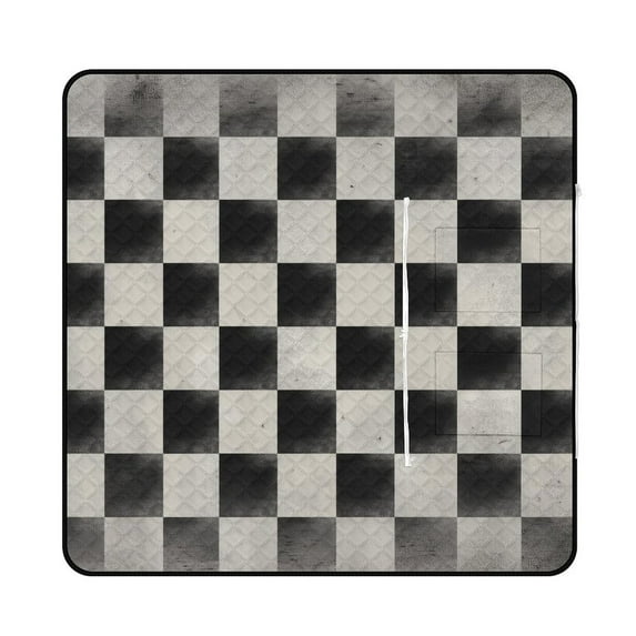 Colored Grid Geometry Picnic Blanket Waterproof Outdoor Beach Blanket Hand-held Pad Suitable for Travel, Camping, Beach, Family Gatherings