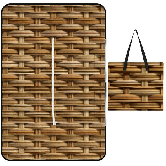 Colored Grid Geometry Picnic Blanket Waterproof Outdoor Beach Blanket Hand-held Pad Suitable for Travel, Camping, Beach, Family Gatherings