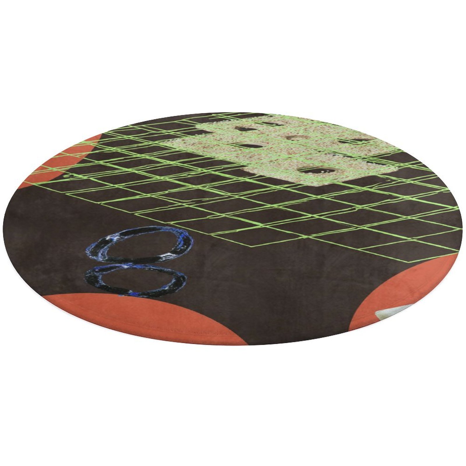 Colored Grid Geometry Round Carpet Living Room Carpet Modern And ...