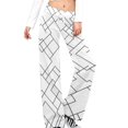 thumbnail image 1 of Colored Grid Geometry Women's Wide Leg Pants High Waist Adjustable Knot Loose Casual Trousers Business Work Casual Pants, 1 of 8
