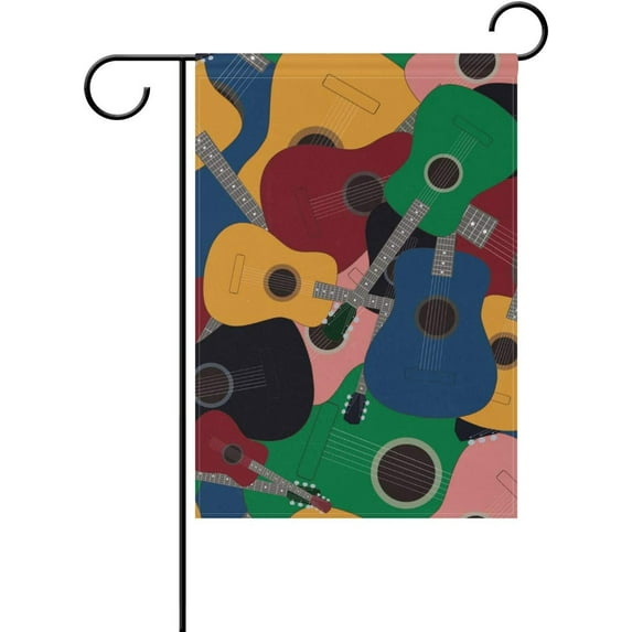 Colored Guitars Decorative House Flag 28 x 40 inch Double Sided Yard Flag