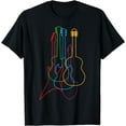 thumbnail image 1 of Colored Guitars Electric Acoustic Classical Gift T-Shirt, 1 of 3