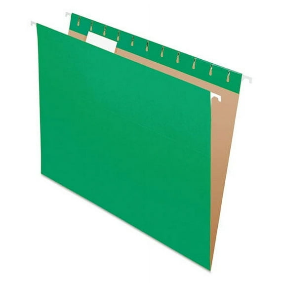 Colored Hanging Folders, Letter Size, 1/5-Cut Tab, Bright Green, 25/box | Bundle of 2 Boxes
