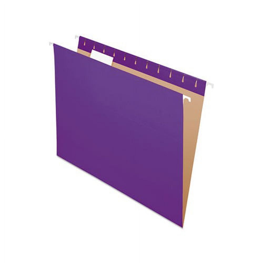 Colored Hanging Folders Letter Size, 1/5-Cut Tab, Violet, 25/Box
