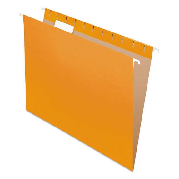 Colored Hanging Folders, Letter Size, 1/5-Cut Tabs, Orange, 25/Box | Bundle of 10 Boxes