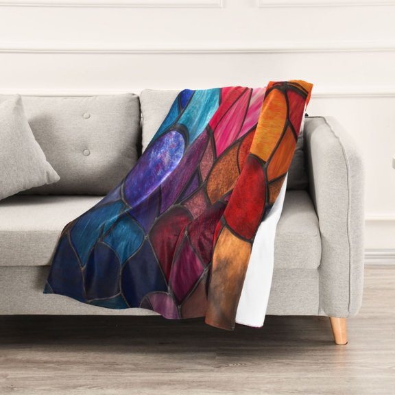 Colored Heart Glass Throw Blanket 60" x 90" Soft and Warm Blankets for Couch Sofa and Bed