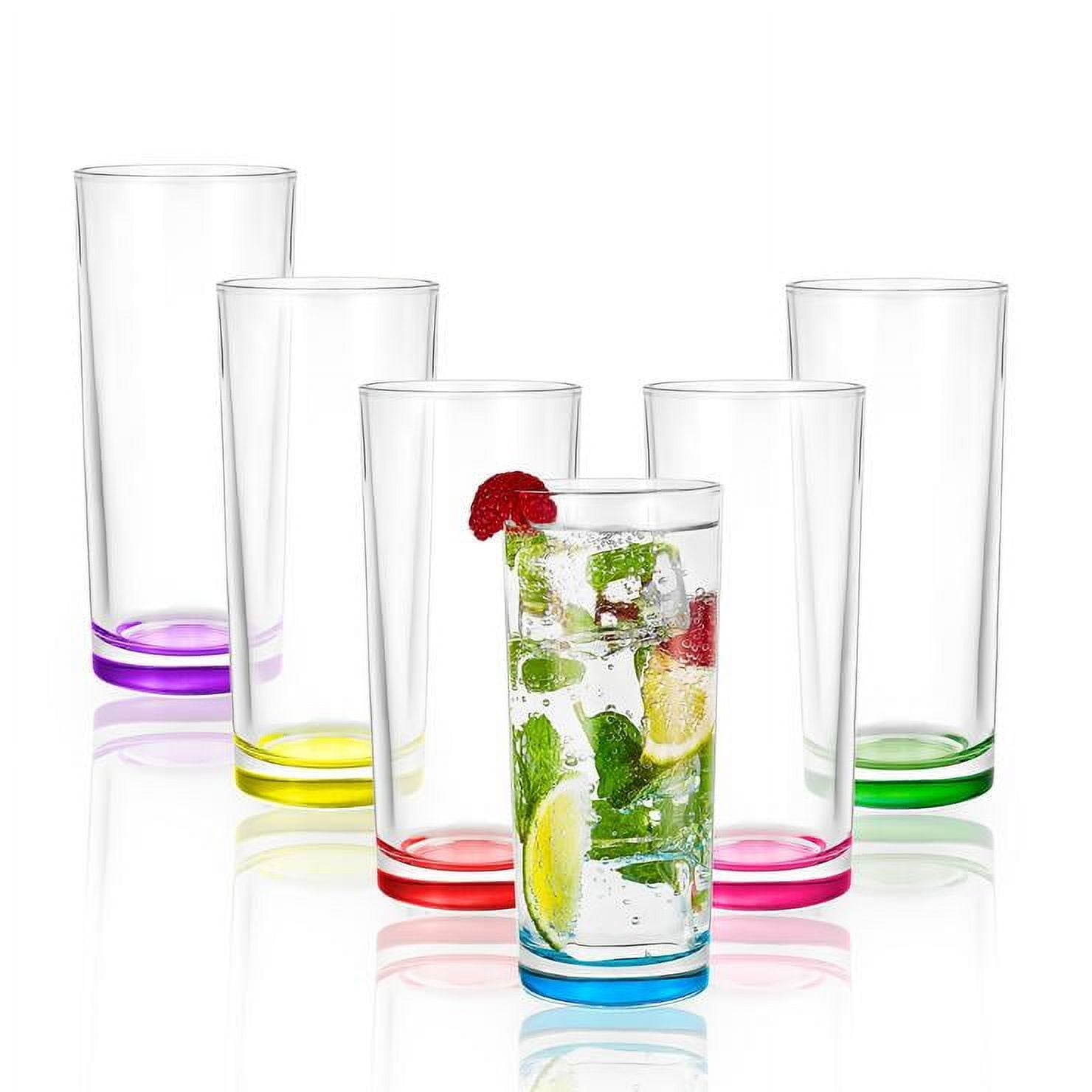 JoyJolt Hue Colorful Highball Drinking Glasses