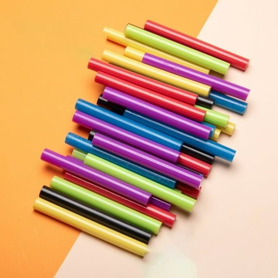 Colored Hot Glue Sticks for Hot Glue Gun 8 Colors 30 Pcs 7* 100mm Full Size Opaque Color Mini Hot Glue Sticks Hot Melt Glue Gun Stick Bulk Purple Black Yellow Red Purple for DIY Art Craft Repair
