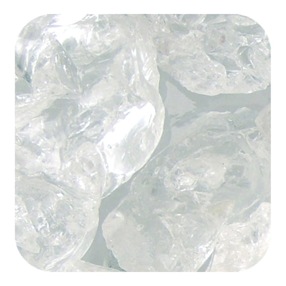Colored ICE Real Glass Gems, Scatters Box 10 lb (4.5 kg) 1.5" - 2 " - Clear
