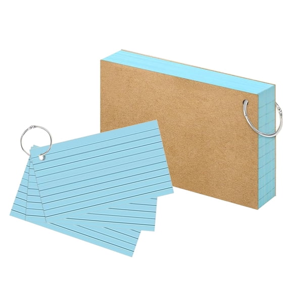 Colored Index Cards 3X5 Inch Heavyweight Flash Cards with Ring Lined Flashcards Note Cards for Studying School Supplies College, 100 Count Blue Happy Day!
