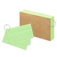 thumbnail image 1 of Colored Index Cards 3X5 Inch Heavyweight Flash Cards With Ring Lined Flashcards Note Cards For Studying School Supplies College, 100 Count Green, 1 of 5