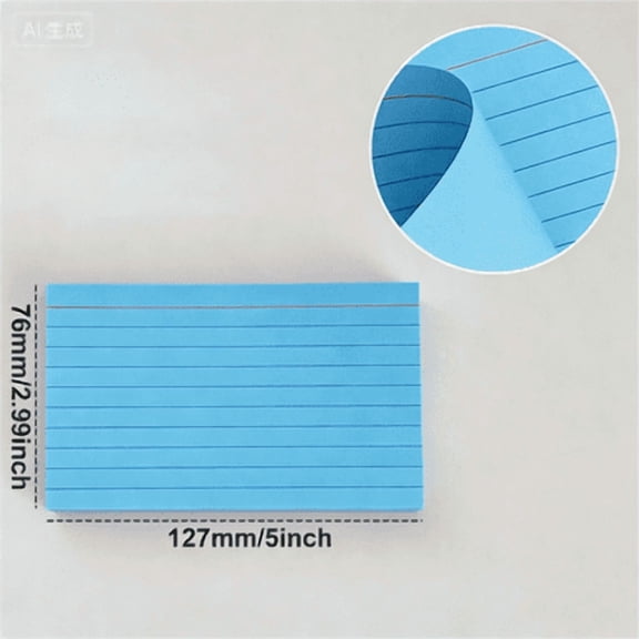 Colored Index Cards 5x3 Inch - 50 Sheets Ruled Flash Cards for Office & Home, Durable Study Note Cards with Lines,Thick Paper No Ink Bleed Smooth Writing All Pens Compatible Index Cards -LAILLSH