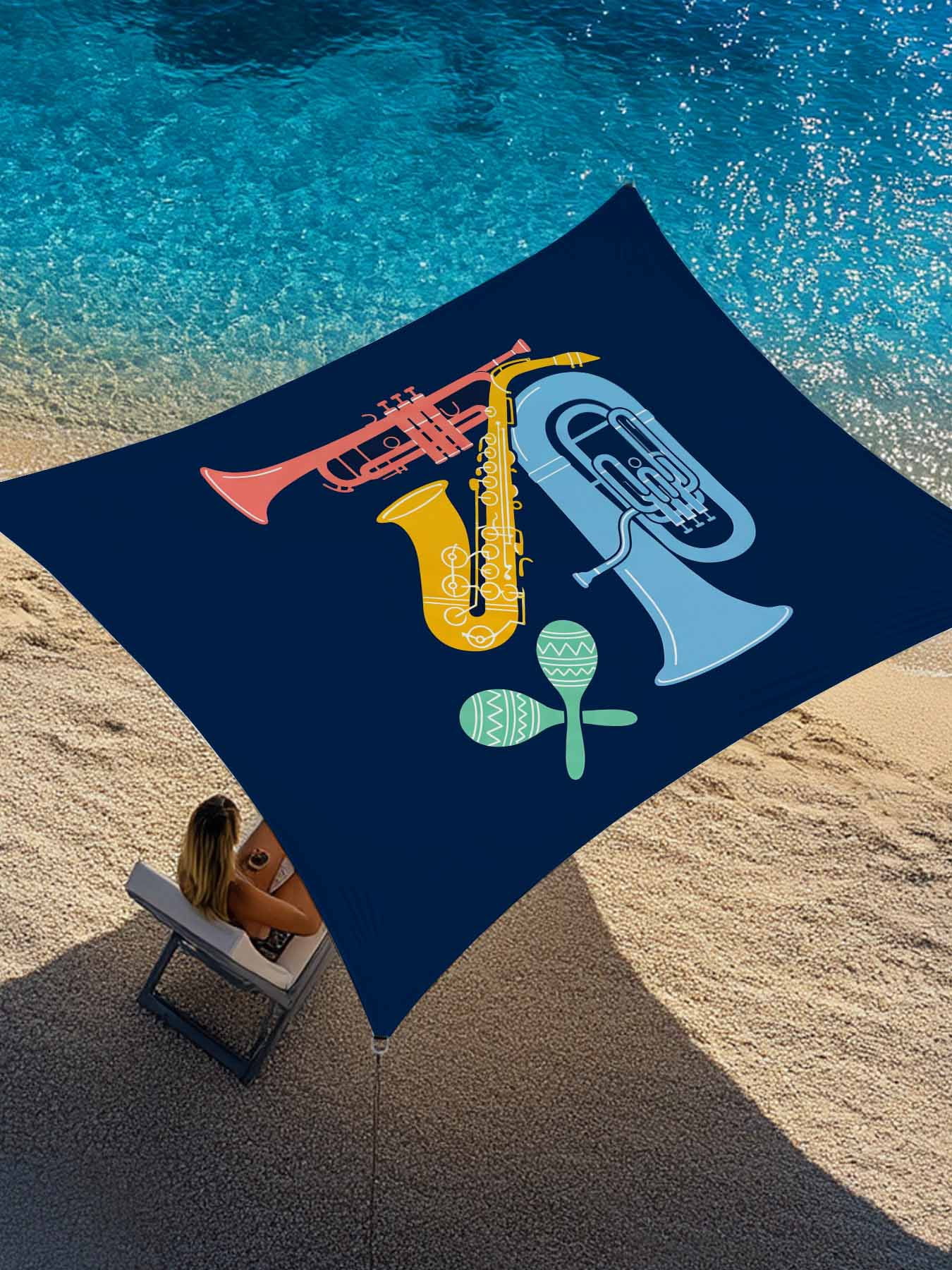 Colored Instruments Sun Shade Sail 14' x 18', Retro Pink Yellow Blue ...