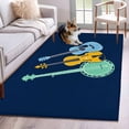 thumbnail image 1 of Colored Instruments Washable Area Rugs 2.7'x5', Retro Green Yellow Blue Guitar Blue Low Pile Throw Living Room Rug Non-Slip Sturdy Edge Binding Carpet for Indoor Entryway Bedside Kitchen, 1 of 9