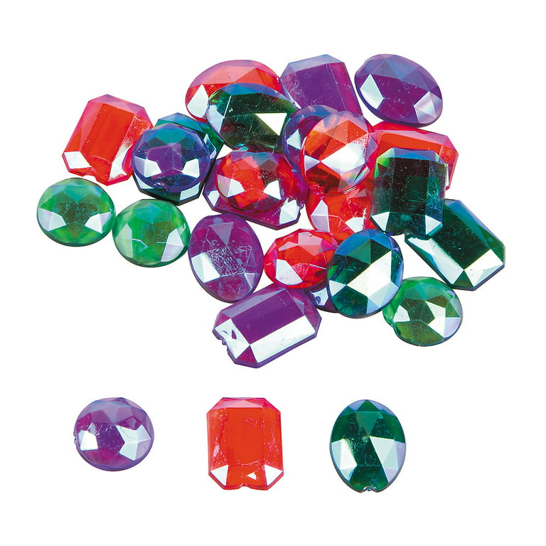 Colored Iridescent Jewels - Craft Supplies - 200 Pieces