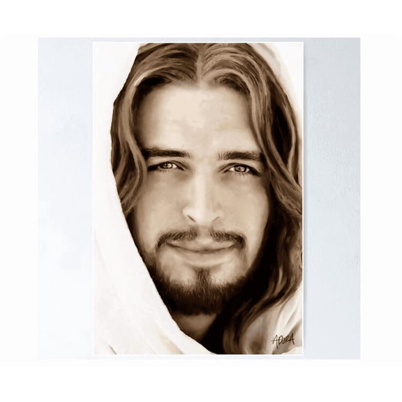 Colored Jesus Christ Smiling Portrait Poster By Adoraproject Made New Poster