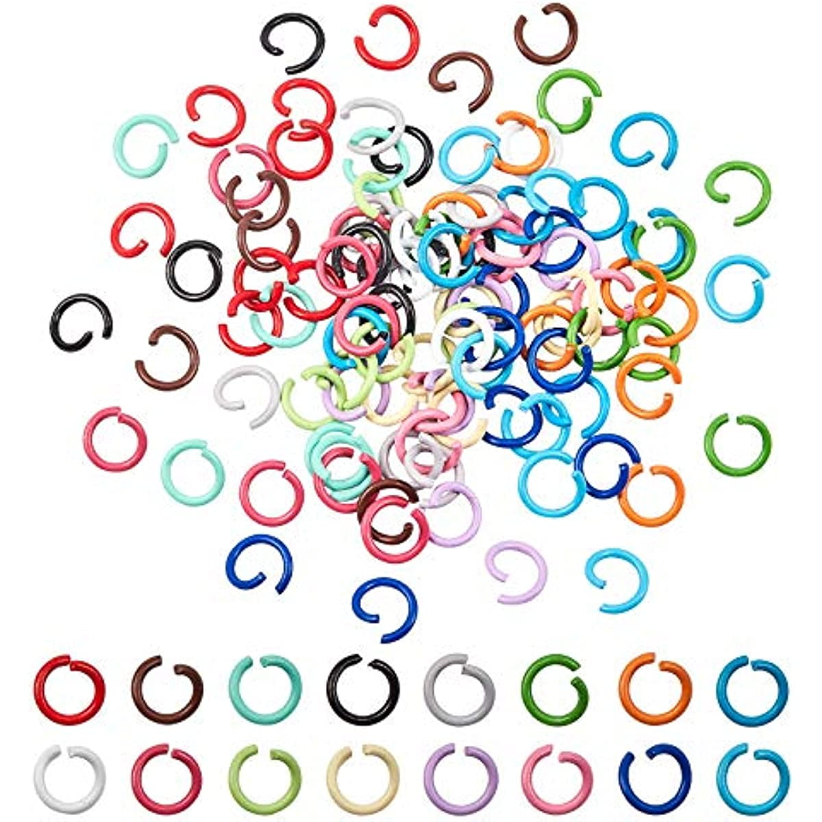 Colored Jump Rings 160pcs 16 Colors Iron Open Jump Rings 8mm O Ring
