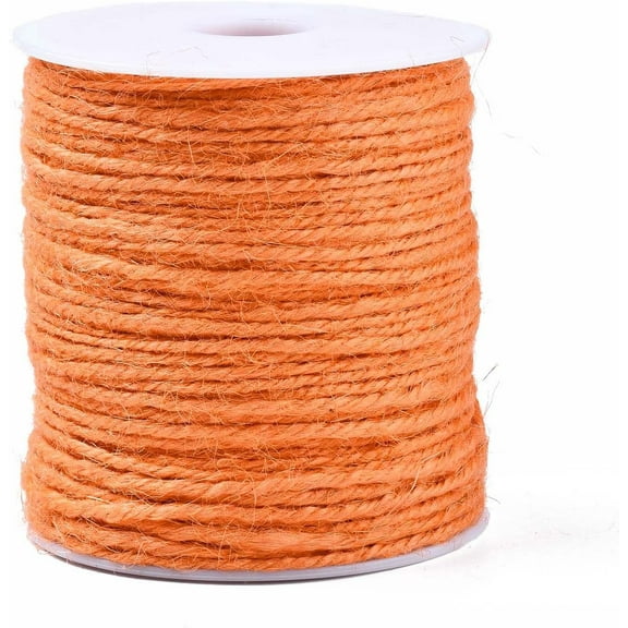 Colored Jute Cord Jute String Jute Twine 3-Ply for Jewelry Making Coral 2mm about 109.36 yards(100m)/roll